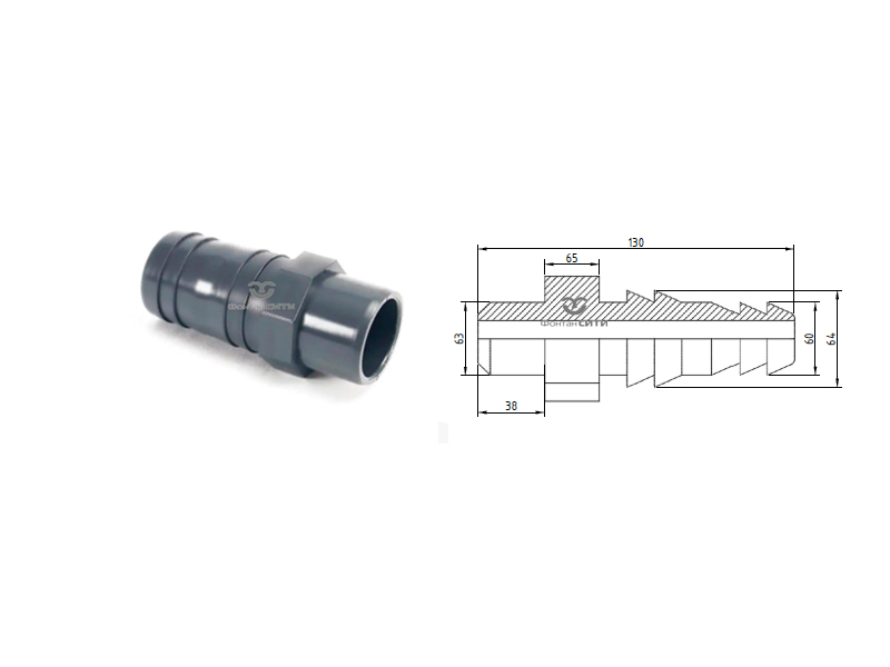 Шланговый переходник PVC-U PN16 FC