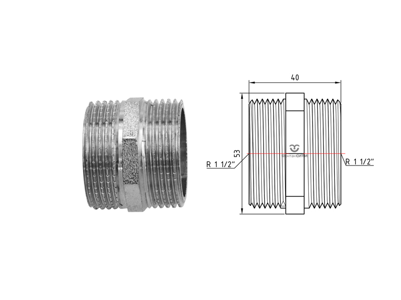 Ниппель FC AISI 304 (1 1/2")