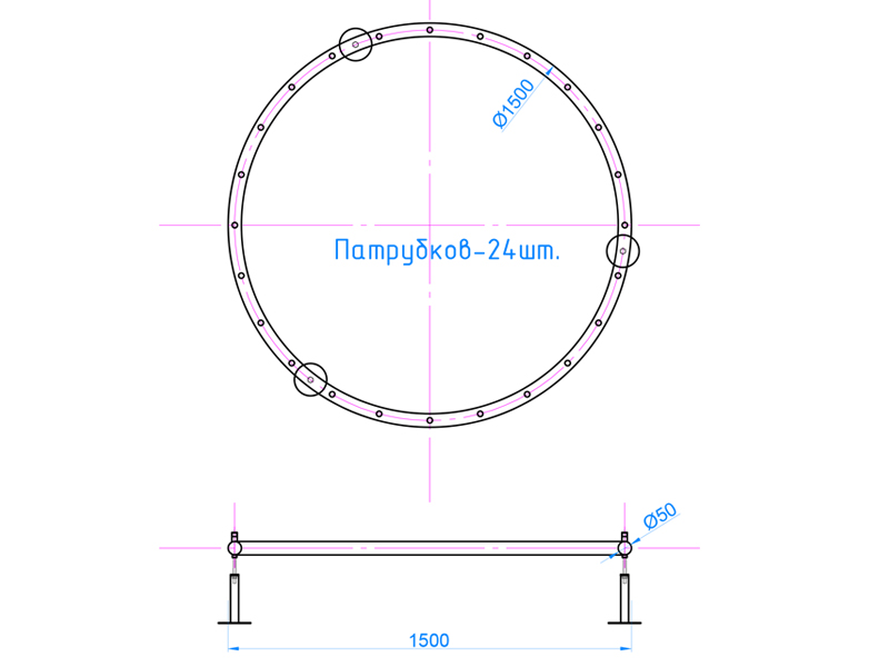 Фонтанное кольцо FC-ХN-1500 (50, 24, 3)