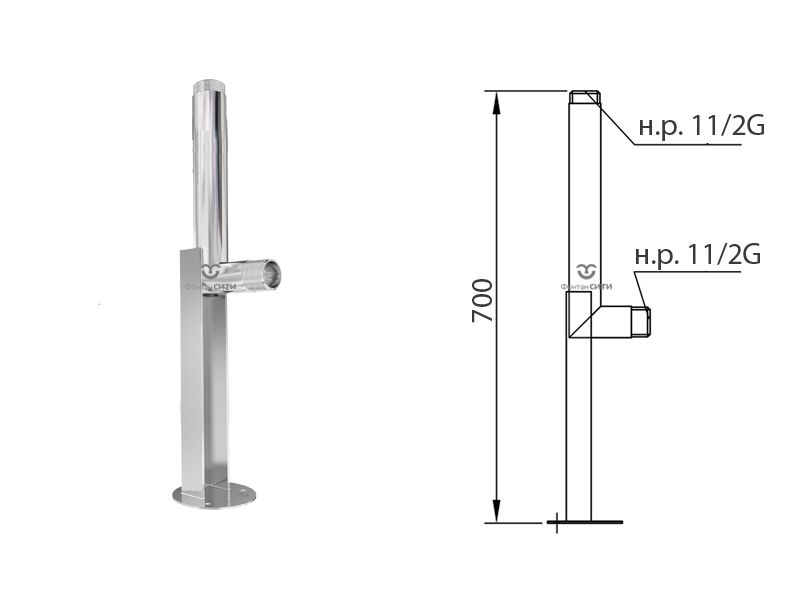 Стойка насадки FC 700 мм. (1.1/2")