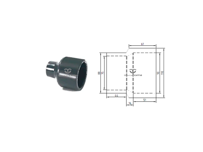 Втулка переходная PVC-U PN16 FC