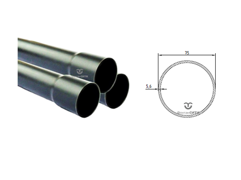 Труба напорная PVC-U PN16 с раструбом, 3 м FC