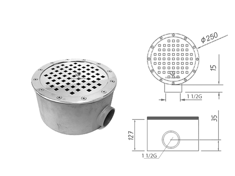 Донный слив FC круглый 250 (1 1/2")