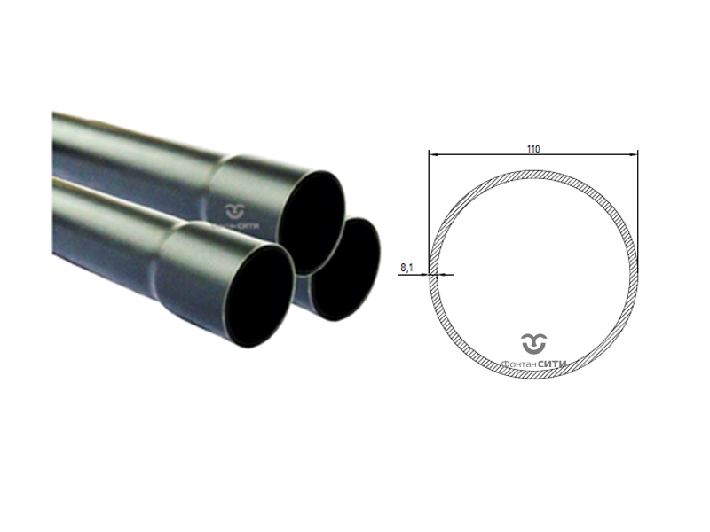 Труба напорная PVC-U PN16 с раструбом, 3 м FC