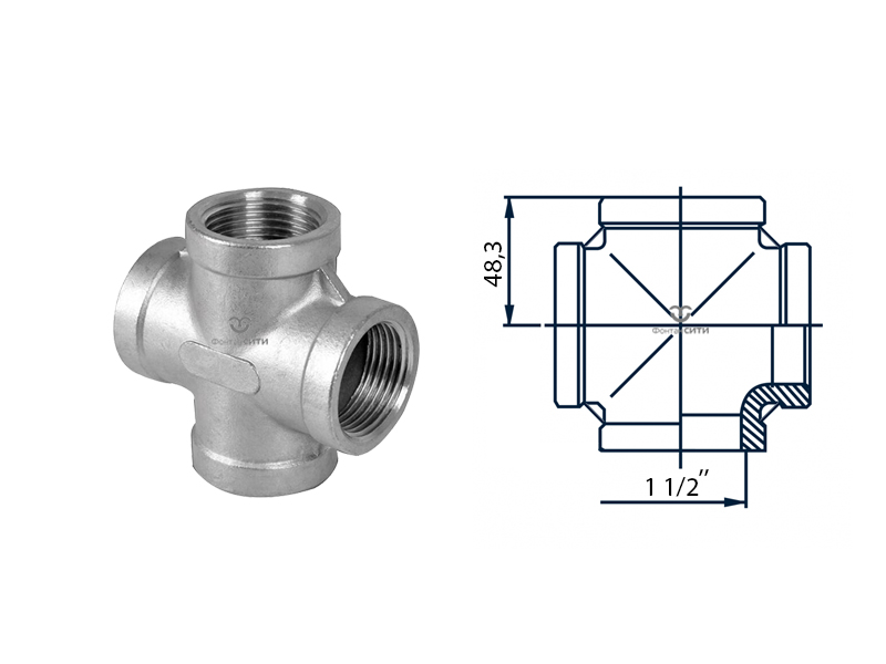 Крестовина FC AISI 304 (внутр.) (1 1/2")