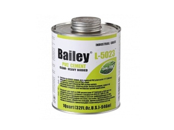 Клей для ПВХ труб  1000 мл Bailey L-5023 в банке с кисточкой, изображение